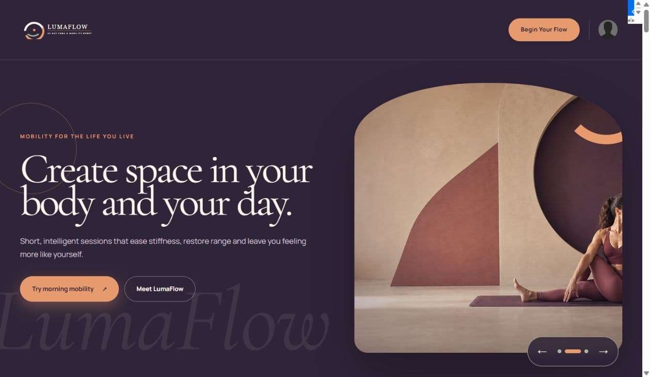 LumaFlow — Yoga & Mobility Kajabi Site Theme template preview
